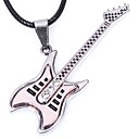 baratos Bolsas e Mochilas para Laptop-Homens Mulheres Gargantilhas Colares com Pendentes M&amp;uacute;sica Guitarra Punk Rock Pele A&amp;ccedil;o Tit&amp;acirc;nio Prata Colar J&amp;oacute;ias Para Casual Palco