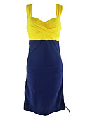 hesapli One-piece swimsuits-Kadın&amp;#39;s Bağcıklı Boyundan Bağlamalı Turuncu Sarı Tankini Mayolar - Kırk Yama XL XXL XXXL Turuncu