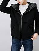 baratos Moletons com Capuz e Sem Capuz Femininos-Mulheres Di&amp;aacute;rio S&amp;oacute;lido Com Capuz Manga Longa Acr&amp;iacute;lico / Poli&amp;eacute;ster Preto / Vermelho