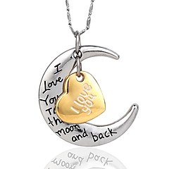 Žene Ogrlice s privjeskom - Glina, Pozlaćeni MOON, Srce, Ljubav Personalized Pink, Gold / Silver Ogrlice Jewelry Za Party, Rođendan, Dar Žene Ogrlice s privjeskom - Glina, Pozlaćeni MOON, Srce, Ljubav Personalized Pink, Gold / Silver Ogrlice Jewelry Za Party, Rođendan, Dar