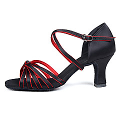 Mulheres Sapatos de Dança Latina / Dança de Salão Cetim Sandália Presilha Salto Personalizado Personalizável Sapatos de Dança Vermelho / Dourado / Couro / Interior / Couro / Ensaio / Prática Mulheres Sapatos de Dança Latina / Dança de Salão Cetim Sandália Presilha Salto Personalizado Personalizável Sapatos de Dança Vermelho / Dourado / Couro / Interior / Couro / Ensaio / Prática