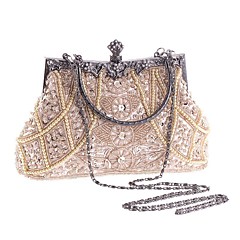 Žene Torbe Poliester Večernja torbica Umjetni biser / Crystal / Rhinestone Geometrijski oblici Svjetlosmeđ / Crna / Zlatna Žene Torbe Poliester Večernja torbica Umjetni biser / Crystal / Rhinestone Geometrijski oblici Svjetlosmeđ / Crna / Zlatna