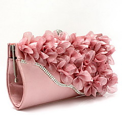 Per donna Sacchetti Chiffon Borsa da sera Floreale Argento / Fucsia / Rosa Per donna Sacchetti Chiffon Borsa da sera Floreale Argento / Fucsia / Rosa