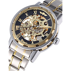WINNER Per uomo Orologio scheletro Orologio da polso orologio meccanico Carica automatica Acciaio inossidabile Argento Orologi con incisioni Analogico Lusso - Dorato WINNER Per uomo Orologio scheletro Orologio da polso orologio meccanico Carica automatica Acciaio inossidabile Argento Orologi con incisioni Analogico Lusso - Dorato