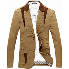 Herrn - Einfarbig Übergrössen Blazer Schlank Baumwolle Patchwork Herrn - Einfarbig Übergrössen Blazer Schlank Baumwolle Patchwork