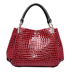 Women's Bags Patent Leather Tote Crocodile Black / Dark Blue / Dark Red Women's Bags Patent Leather Tote Crocodile Black / Dark Blue / Dark Red