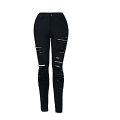 Gatemote Skinny Skinny / Jeans Bukser Ensfarget Høyt liv Gatemote Skinny Skinny / Jeans Bukser Ensfarget Høyt liv