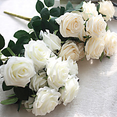 Fiori Artificiali 1 Ramo Stile europeo Rose Fiori da tavolo Fiori Artificiali 1 Ramo Stile europeo Rose Fiori da tavolo
