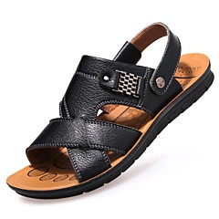 Muškarci Osvjetljenje Koža Proljeće / Ljeto Udobne cipele Sandale Hodanje Crn / Braon / Žutomrk Muškarci Osvjetljenje Koža Proljeće / Ljeto Udobne cipele Sandale Hodanje Crn / Braon / Žutomrk