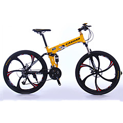 Mountain Bike Folding Bike Cycling 27 Speed 26 Inch/700CC SHIMANO Oil Disc Brake Suspension Fork Aluminium Alloy Frame Folding