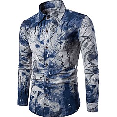 Herrn Blumen - Aktiv Chinoiserie Klub Leinen Hemd, Stehkragen Schlank Herrn Blumen - Aktiv Chinoiserie Klub Leinen Hemd, Stehkragen Schlank