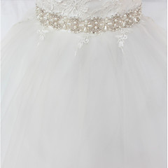 Satin / tyll Bröllop / Fest / afton Fönsterram Med Pärlimitation / Kristall / Strass Stenar Dam Skärp Satin / tyll Bröllop / Fest / afton Fönsterram Med Pärlimitation / Kristall / Strass Stenar Dam Skärp