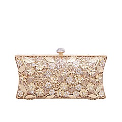 Mulheres Bolsas Poliéster / fibra de poliéster Bolsa de Festa Detalhes em Cristal / Com Relevo Geométrica Preto / Prata / Roxo Mulheres Bolsas Poliéster / fibra de poliéster Bolsa de Festa Detalhes em Cristal / Com Relevo Geométrica Preto / Prata / Roxo