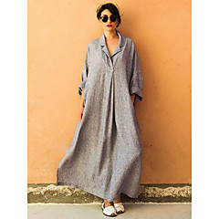 Femme Grandes Tailles Elégant Maxi Ample / énorme Abaya Robe Couleur Pleine Col de Chemise Noir Rose Claire Gris XXXL 4XL XXXXXL Manches Longues Femme Grandes Tailles Elégant Maxi Ample / énorme Abaya Robe Couleur Pleine Col de Chemise Noir Rose Claire Gris XXXL 4XL XXXXXL Manches Longues