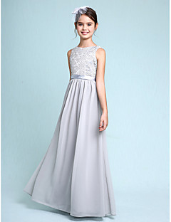 Floor Length Junior Bridesmaid Dresses Search Lightinthebox Sheath Column Bateau Neck Floor Length Chiffon Lace Junior Bridesmaid Dress With By Lan Ting Bride Natural