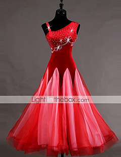 Dresses Ballroom Dance Wear Search Lightinthebox Ballroom Dance Dresses Women S Training Velvet Georgette Corduroy Crystals Rhinestones Sleeveless High Dress