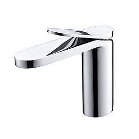 billige Baderomskraner-Baderom Sink Tappekran - Nytt Design Krom / galvanisert Vannrett Montering Enkelt Håndtak Et HullBath Taps
