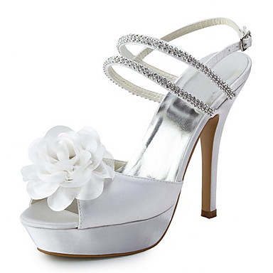 Satin Stiletto Heel Sandals With Satin Flower Wedding Shoes (More ...