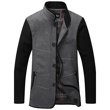 Men's Long Sleeve Jacket , Wool Blend Casual Pure 1195942 2017 – $38.99