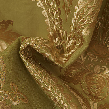 TWOPAGES® Rococo Gold Floral/Botanical Linen/Polyester Blend Embroidery ...