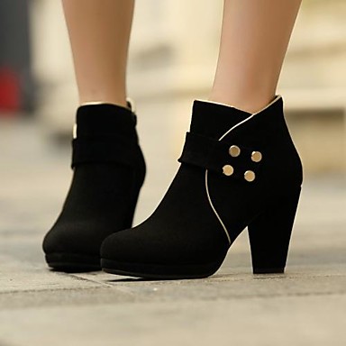 round toe chunky heel booties