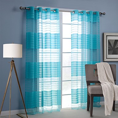 Rod Pocket Grommet Top Tab Top Double Pleat One Panel Curtain Modern ...