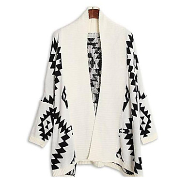 Women's White/Black Cardigan , Casual Long Sleeve 2019943 2018 – $20.99