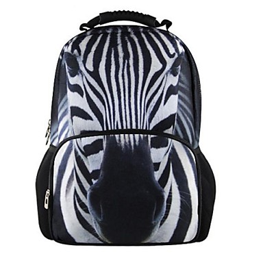 WHOSEPET Unisex Casual 3D Animal Zebra Printed Zipper Backpacks ...