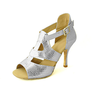 Women‘s Dance Shoes Latin/Salsa Leatherette Heel Black/Blue/Red/Silver/Gold Customizable Women‘s Dance Shoes Latin/Salsa Leatherette Heel Black/Blue/Red/Silver/Gold Customizable
