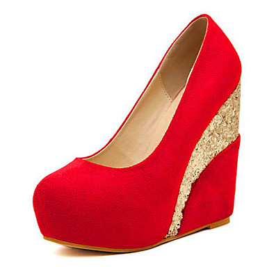 Women's Shoes Wedge Heel Wedges/Round Toe Pumps/Heels Casual Black/Red ...