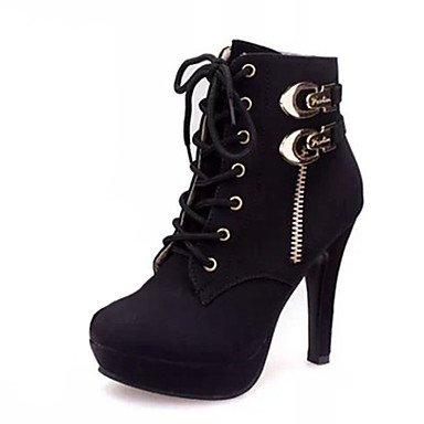 Women's Shoes Fleece Winter Fashion Boots Boots Stiletto Heel Lace-up Black Women's Shoes Fleece Winter Fashion Boots Boots Stiletto Heel Lace-up Black