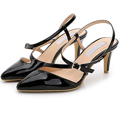 Women's Shoes Patent Leather Summer Sandals Stiletto Heel Buckle Nude / Burgundy / Champagne Women's Shoes Patent Leather Summer Sandals Stiletto Heel Buckle Nude / Burgundy / Champagne