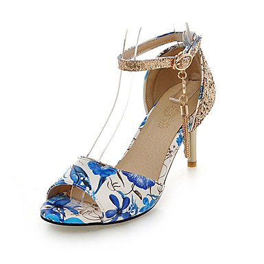Women's Shoes Glitter / PU(Polyurethane) Spring / Summer Sandals Stiletto Heel Peep Toe Sequin / Tassel / Flower Red / Green / Blue / Party & Evening / Party & Evening Women's Shoes Glitter / PU(Polyurethane) Spring / Summer Sandals Stiletto Heel Peep Toe Sequin / Tassel / Flower Red / Green / Blue / Party & Evening / Party & Evening
