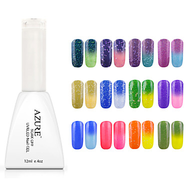 Azure Soak Off Uv Gel Nail Polish Color Changing With Temperature 25 Azure Soak Off Uv Gel Nail Polish Color Changing With Temperature 25 36 12ml 48 Colors