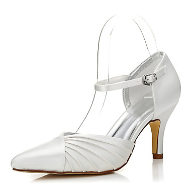 Women's Shoes Silk Spring / Fall Comfort / Club Shoes / Dyeable Shoes Wedding Shoes Stiletto Heel Pointed Toe Buckle Ivory / Party & Evening Women's Shoes Silk Spring / Fall Comfort / Club Shoes / Dyeable Shoes Wedding Shoes Stiletto Heel Pointed Toe Buckle Ivory / Party & Evening