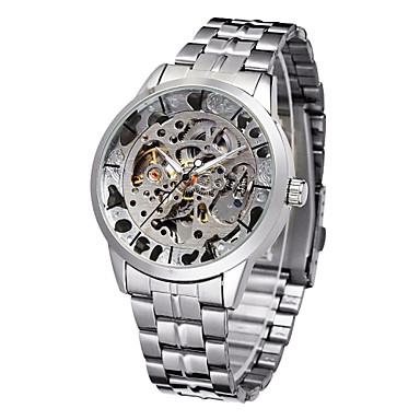 WINNER Men's Wrist Watch / Mechanical Watch Hollow Engraving Stainless ...