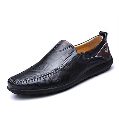 Men's Shoes Leather Summer / Fall Comfort / Light Soles / Formal Shoes Loafers & Slip-Ons Black / Yellow / Dark Brown / Party & Evening Men's Shoes Leather Summer / Fall Comfort / Light Soles / Formal Shoes Loafers & Slip-Ons Black / Yellow / Dark Brown / Party & Evening