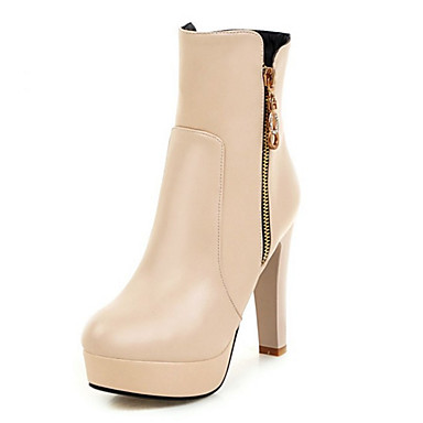 Women's Shoes PU(Polyurethane) Fall / Winter Comfort / Novelty / Fashion Boots Boots Chunky Heel Round Toe Booties / Ankle Boots Zipper Women's Shoes PU(Polyurethane) Fall / Winter Comfort / Novelty / Fashion Boots Boots Chunky Heel Round Toe Booties / Ankle Boots Zipper
