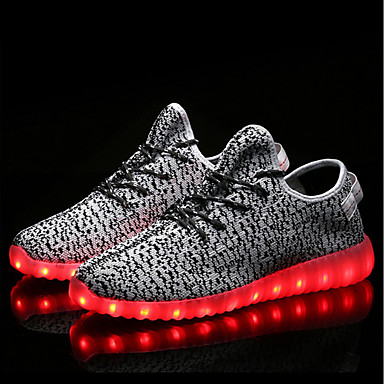 Men's Shoes Knit Spring, Fall, Winter, Summer Comfort / Light Soles / Light Up Shoes Athletic Shoes Black / Gray / Red Men's Shoes Knit Spring, Fall, Winter, Summer Comfort / Light Soles / Light Up Shoes Athletic Shoes Black / Gray / Red
