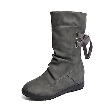 Women's Shoes Leatherette Fall / Winter Fashion Boots Boots Low Heel Round Toe Booties / Ankle Boots Side-Draped Black / Gray / Brown Women's Shoes Leatherette Fall / Winter Fashion Boots Boots Low Heel Round Toe Booties / Ankle Boots Side-Draped Black / Gray / Brown