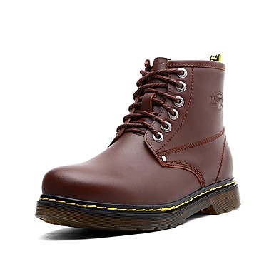 Men's Shoes Leatherette Spring Comfort / Fashion Boots Boots Black / Dark Brown Men's Shoes Leatherette Spring Comfort / Fashion Boots Boots Black / Dark Brown