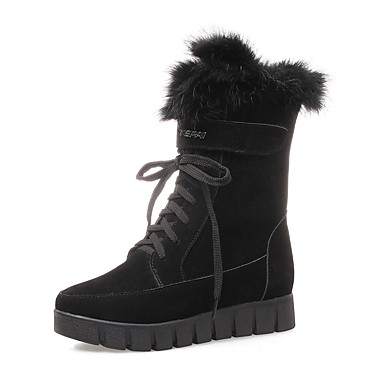 Women's Shoes Fleece Fall / Winter Snow Boots / Fashion Boots Boots Flat Heel Round Toe Booties / Ankle Boots / Mid-Calf Boots Black / Women's Shoes Fleece Fall / Winter Snow Boots / Fashion Boots Boots Flat Heel Round Toe Booties / Ankle Boots / Mid-Calf Boots Black /