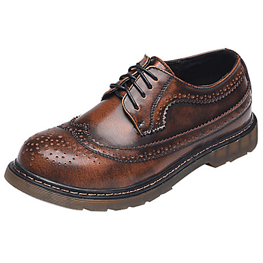 Women's Shoes Leather Spring / Summer Comfort Oxfords Flat Heel Closed Toe Black / Brown Women's Shoes Leather Spring / Summer Comfort Oxfords Flat Heel Closed Toe Black / Brown