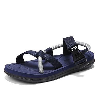 Men's Casual Summer Blue Textile Sandals Slip On Shoes Men's Casual Summer Blue Textile Sandals Slip On Shoes