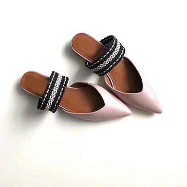 Women's Shoes Leather Summer Comfort Clogs & Mules Low Heel Yellow / Pink Women's Shoes Leather Summer Comfort Clogs & Mules Low Heel Yellow / Pink