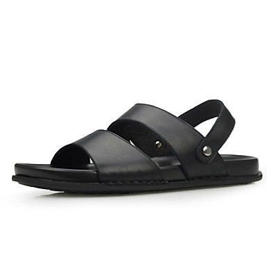 Men's Shoes Cowhide Summer Comfort Sandals Black Men's Shoes Cowhide Summer Comfort Sandals Black