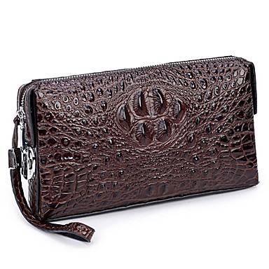 Men's Bags Poly urethane Clutch Zipper Black / Coffee Men's Bags Poly urethane Clutch Zipper Black / Coffee