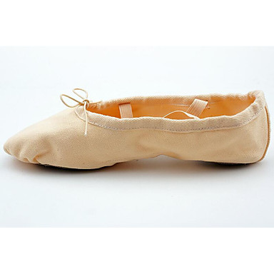 Girls' Ballet Shoes Canvas Flat Gold Plated Transparent Heel Customizable Dance Shoes Pink Girls' Ballet Shoes Canvas Flat Gold Plated Transparent Heel Customizable Dance Shoes Pink