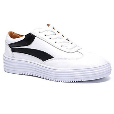 Women's Shoes Nappa Leather Spring / Fall Comfort Sneakers Flat Heel Black / Red Women's Shoes Nappa Leather Spring / Fall Comfort Sneakers Flat Heel Black / Red
