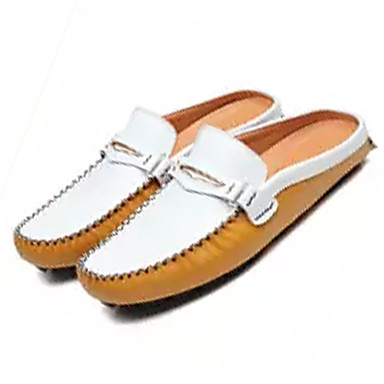 Men's Shoes Cowhide Summer Comfort Clogs & Mules Black / Yellow / Blue Men's Shoes Cowhide Summer Comfort Clogs & Mules Black / Yellow / Blue